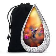 Elegent Hummingbird Funeral Urn - Orange Decorative Urn For Loved Ones