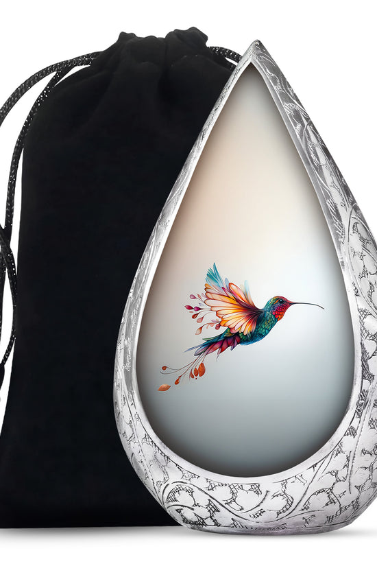 Colorful Hummingbird Cremation Urn -Artistic Memorial Urn For Loved Ones