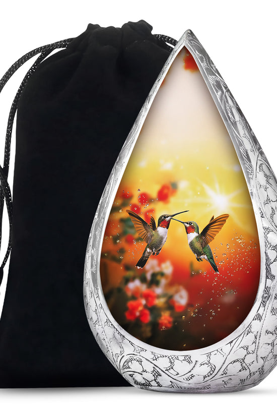Nature Hummingbird Funeral Urn - Aluminium Memorial Urn For Loved Ones