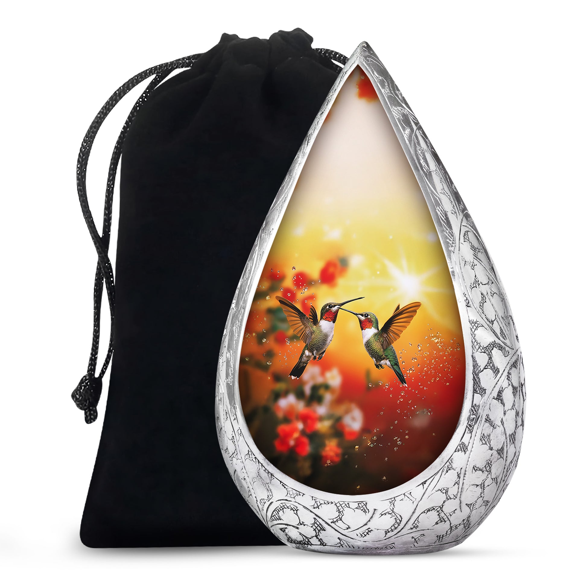 Nature Hummingbird Funeral Urn - Aluminium Memorial Urn For Loved Ones