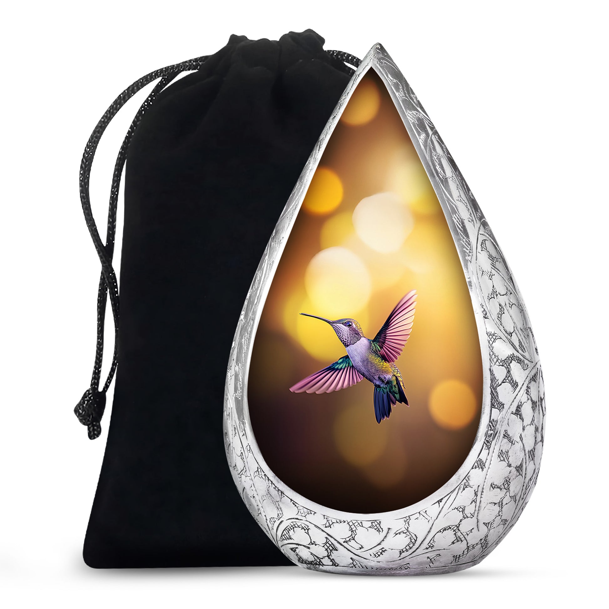 Hummingbird Memorial Urn - Gloden Cremation Urn For Male & Female