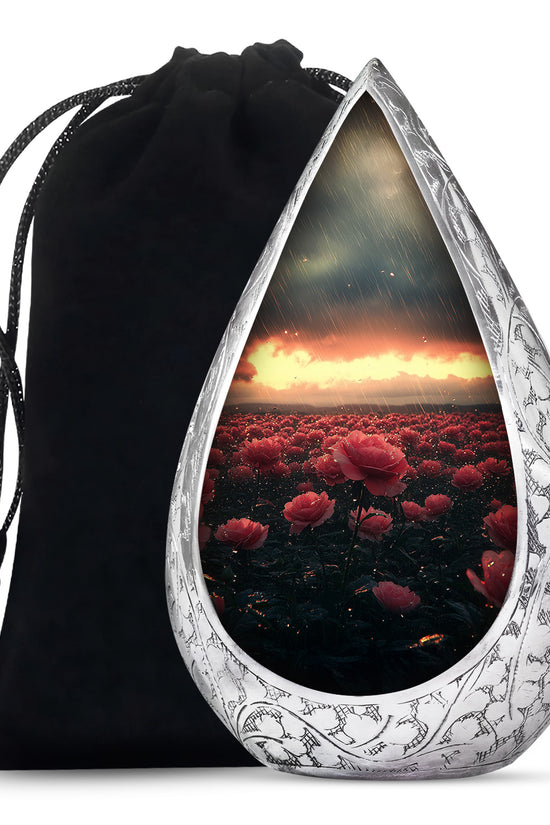Red Rose Sunset Memorial Urn – Memorial Urn For Human Ashes