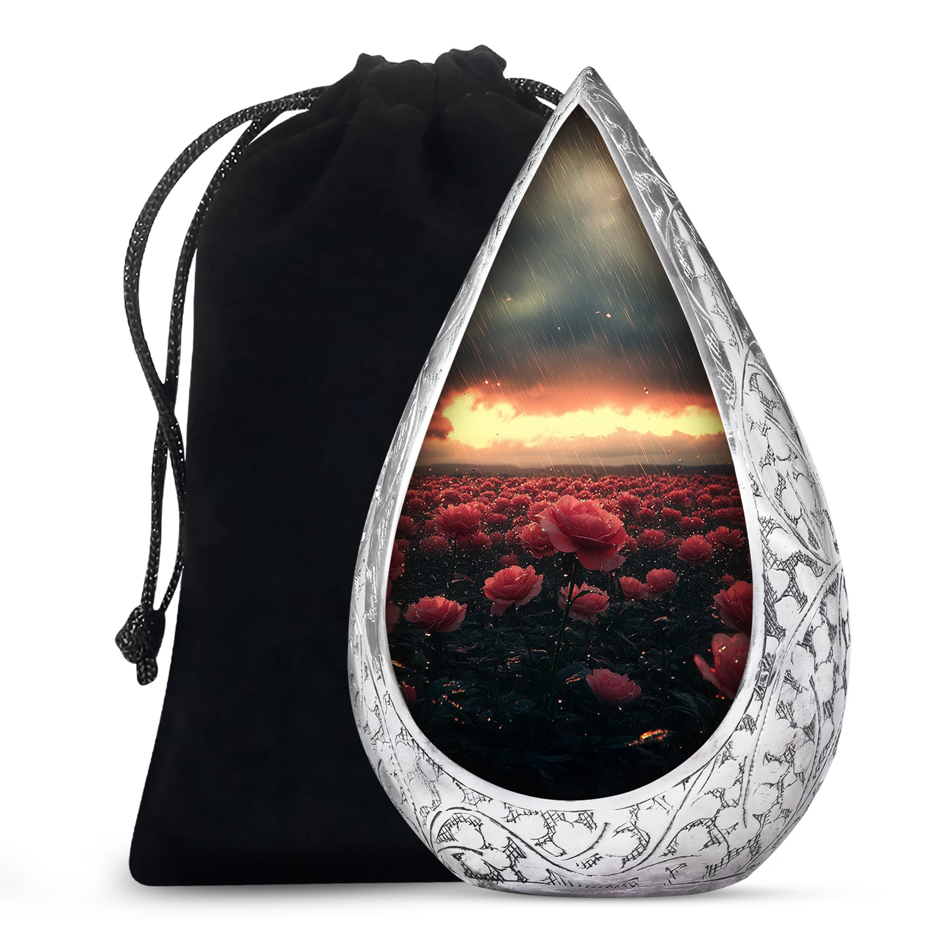 Red Rose Sunset Memorial Urn – Memorial Urn For Human Ashes