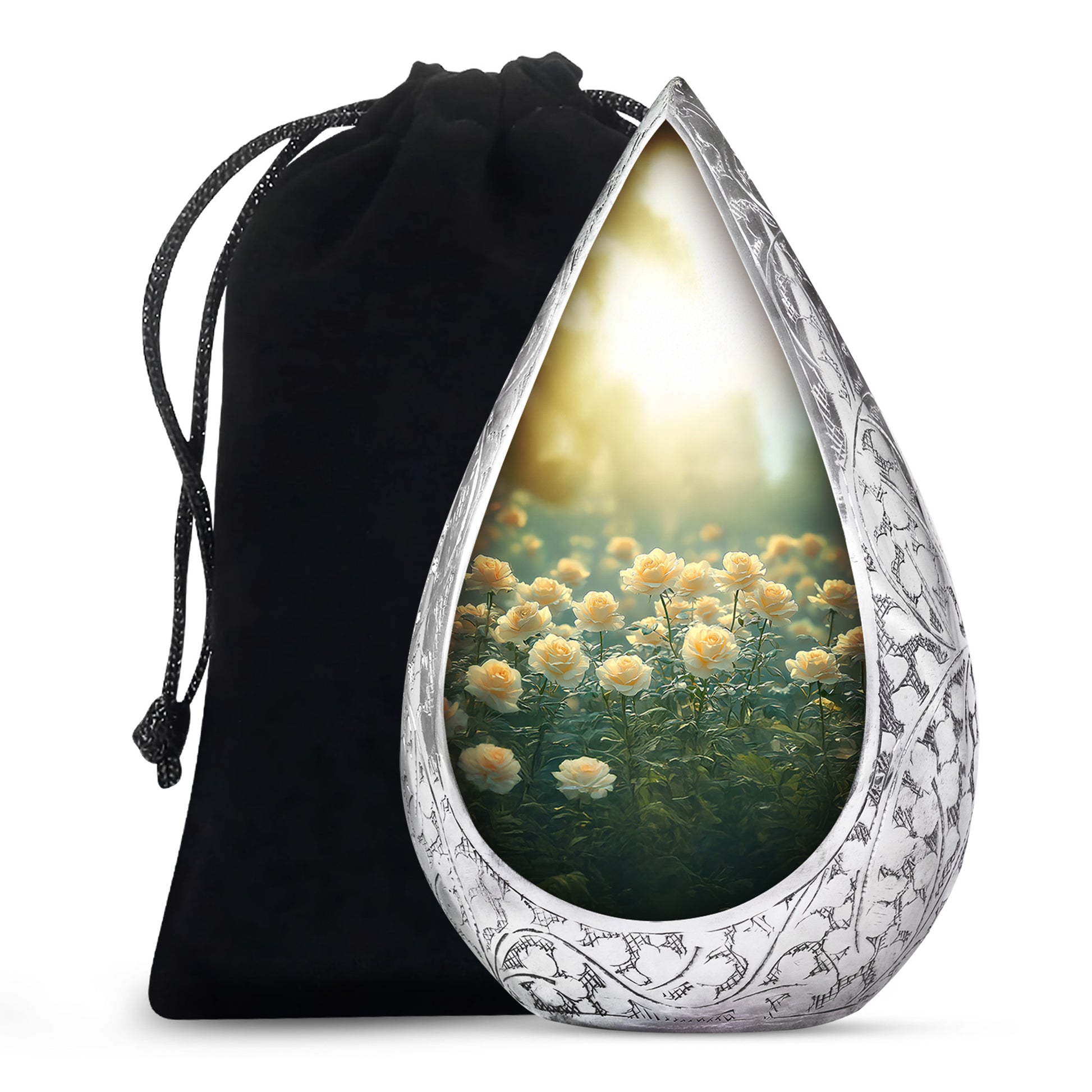 Golden Yellow Rose Memorial Urn – Cremation Urn For Mom & Dad