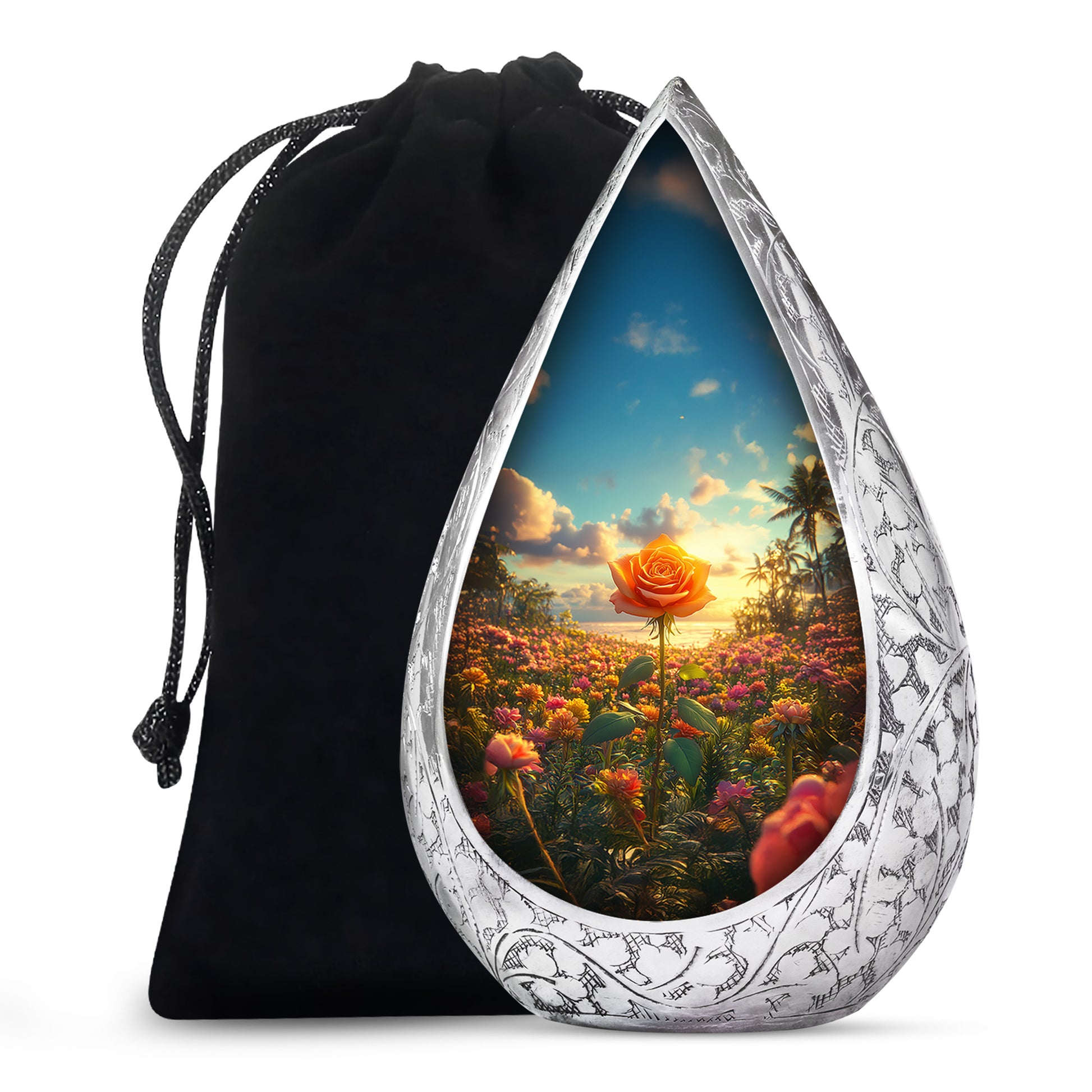 Flower Valley Memorial Urn - Beautiful Cremation Urn For Human Ashes