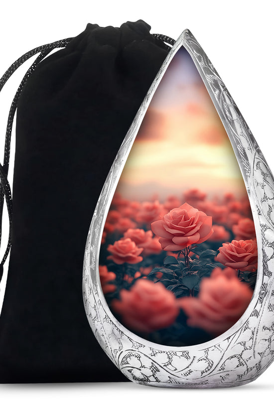 Rose Garden Funeral Urn - Beautiful Sunset Memorial Urn Adult Ashes