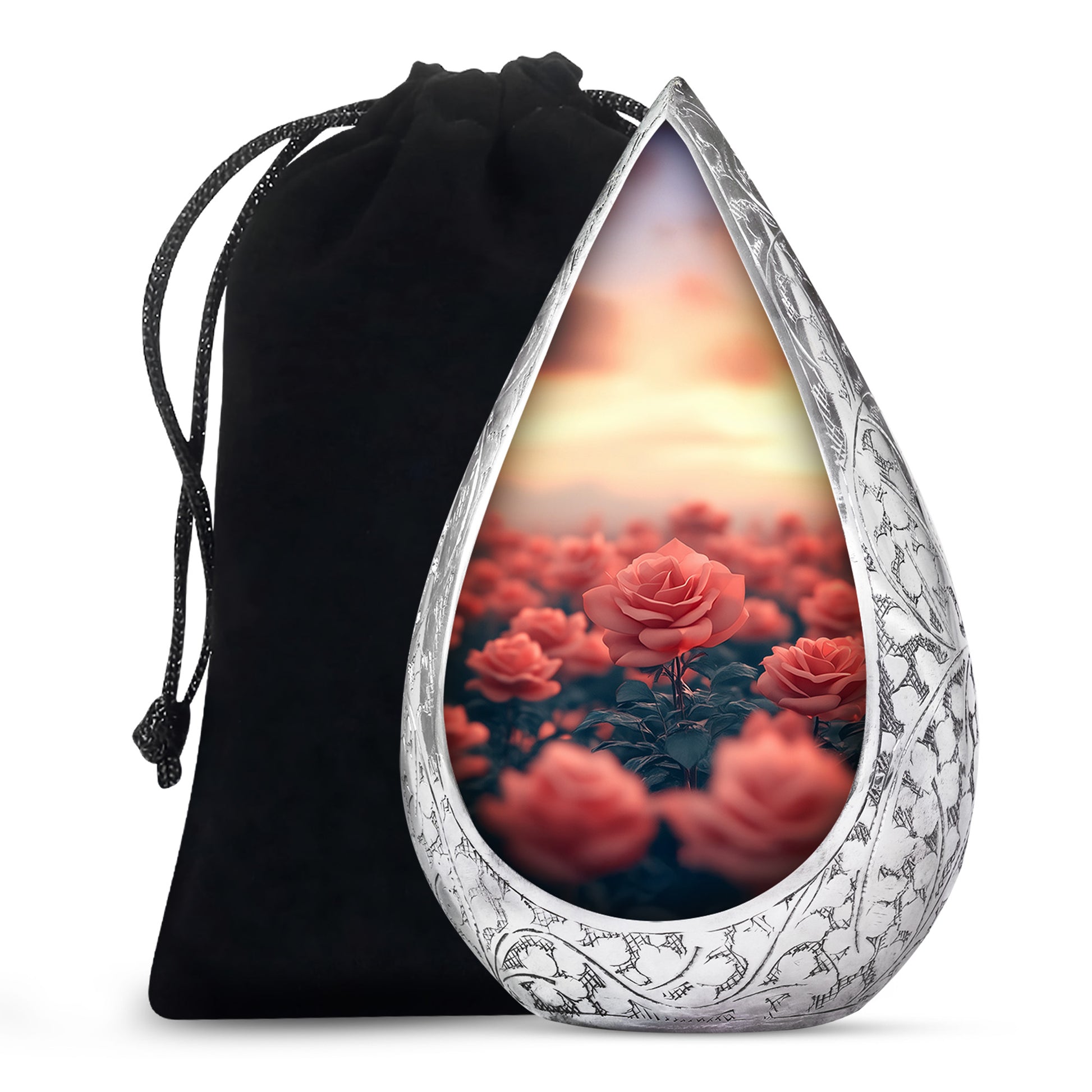 Rose Garden Funeral Urn - Beautiful Sunset Memorial Urn Adult Ashes