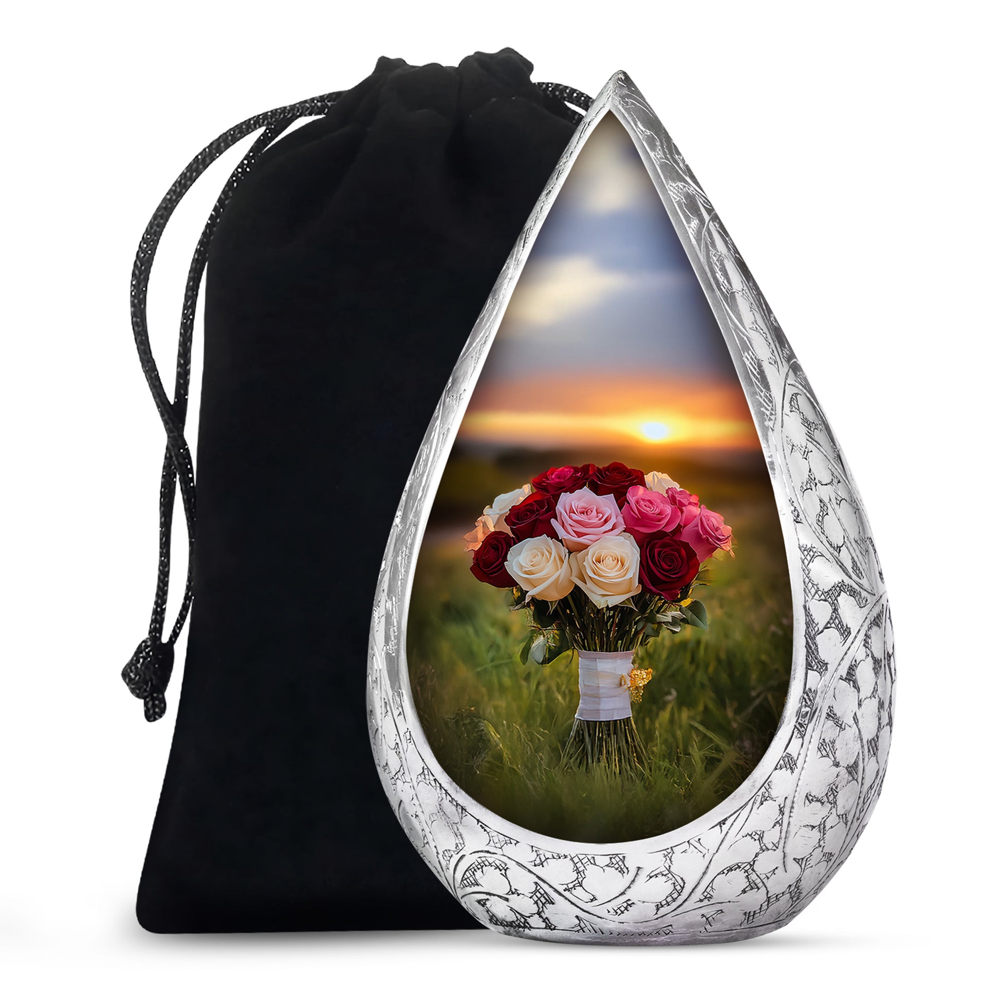 Rose Bouquet Creamtion Urn – Sunset Memorial Urn For Adults