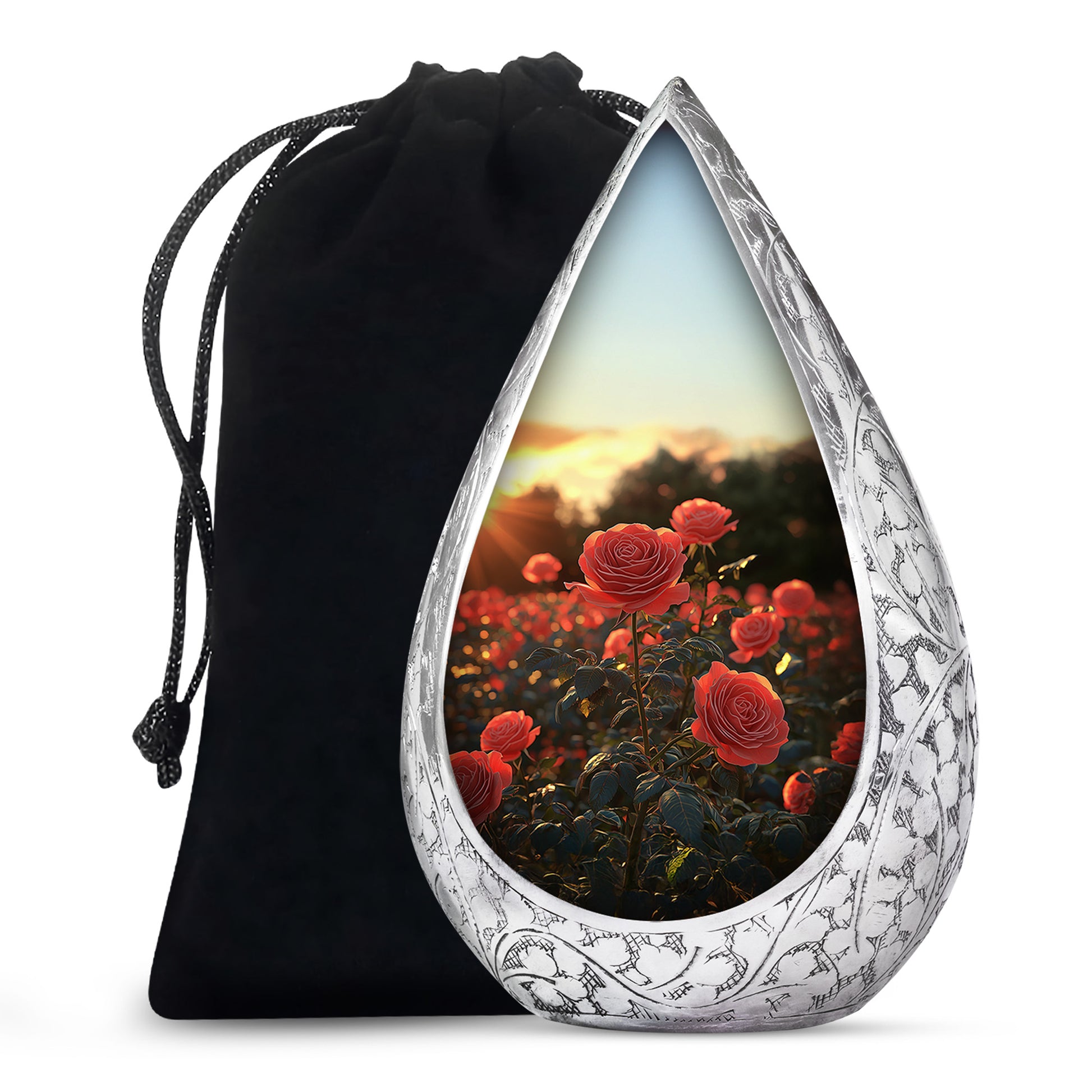 Rose Garden Funeral Urn - Decorative Memorial Urn For Women