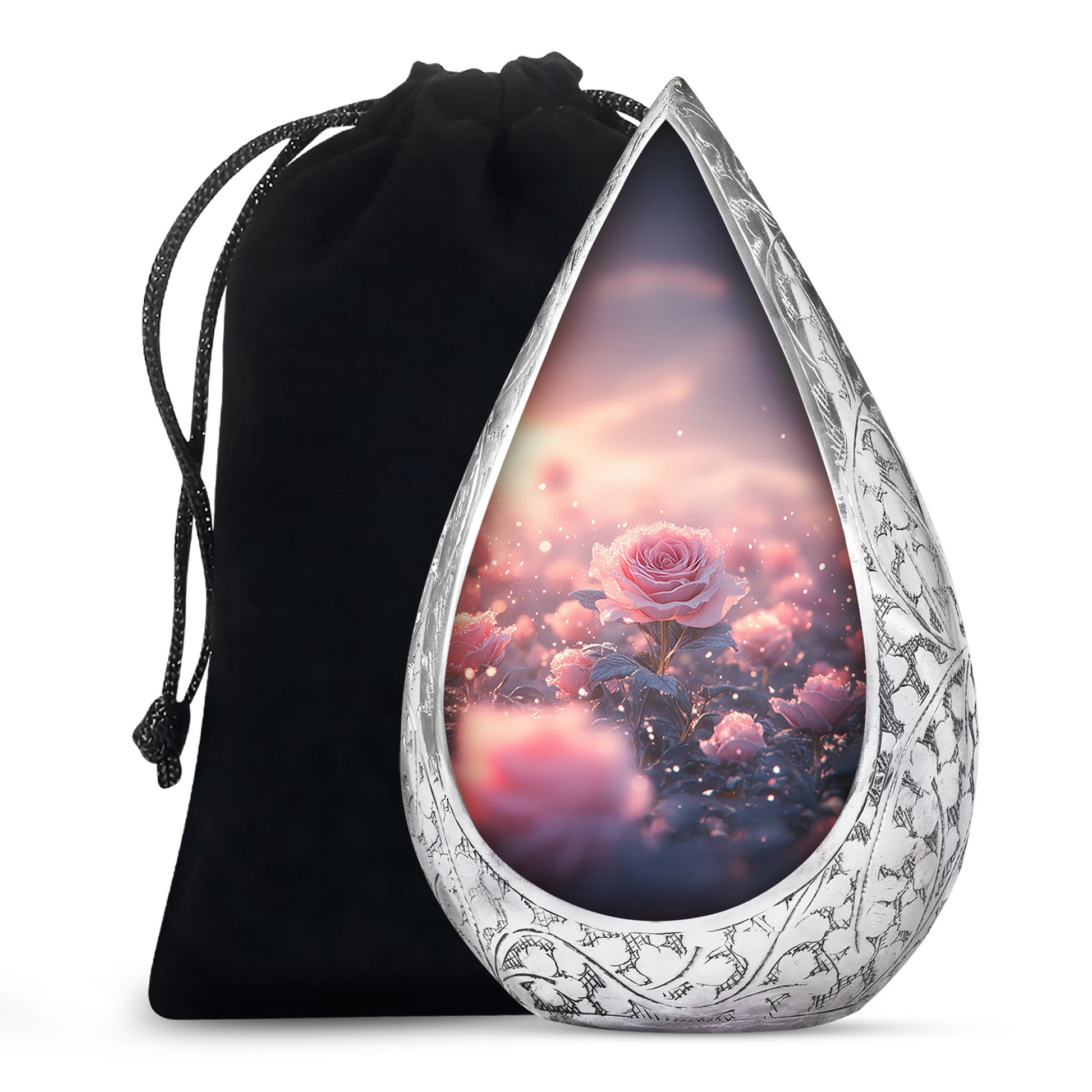 Pink Rose Cremation Urn - Beautiful Memorial Urn For Mother