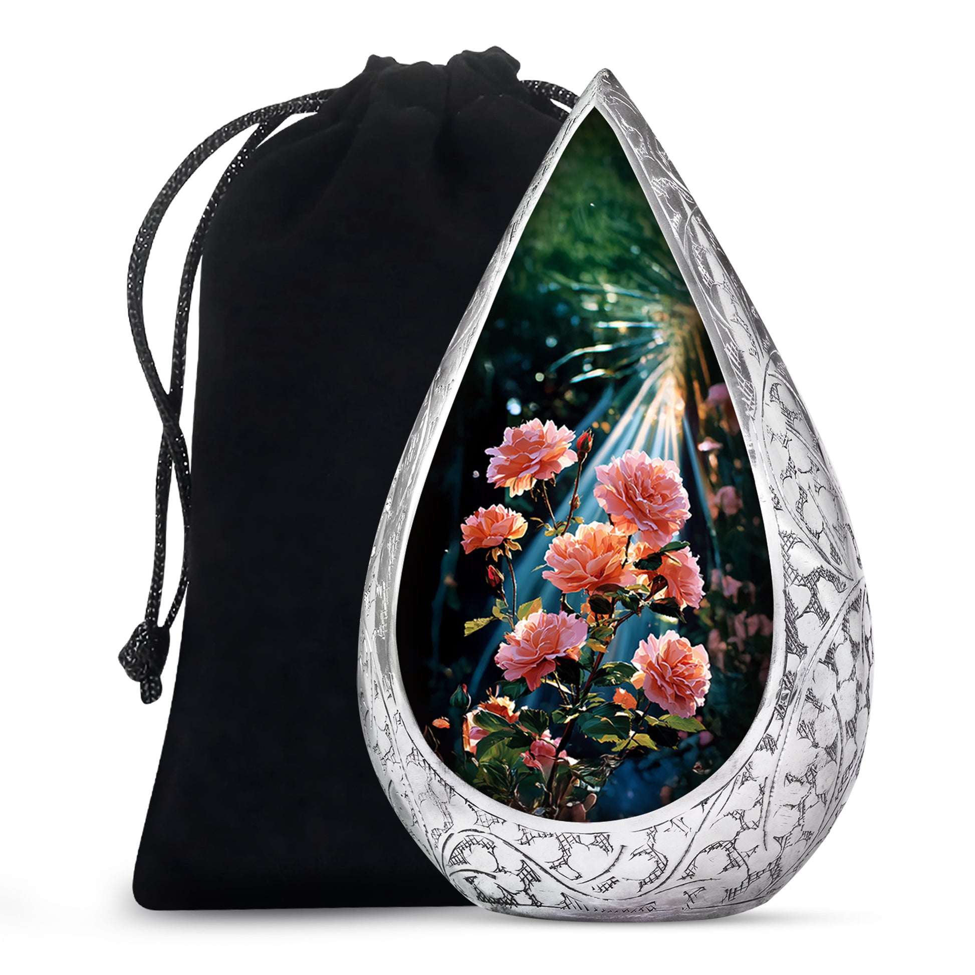 Rose Cremation Urn - Artistic Rose Memorial Urn For Adult Ashes