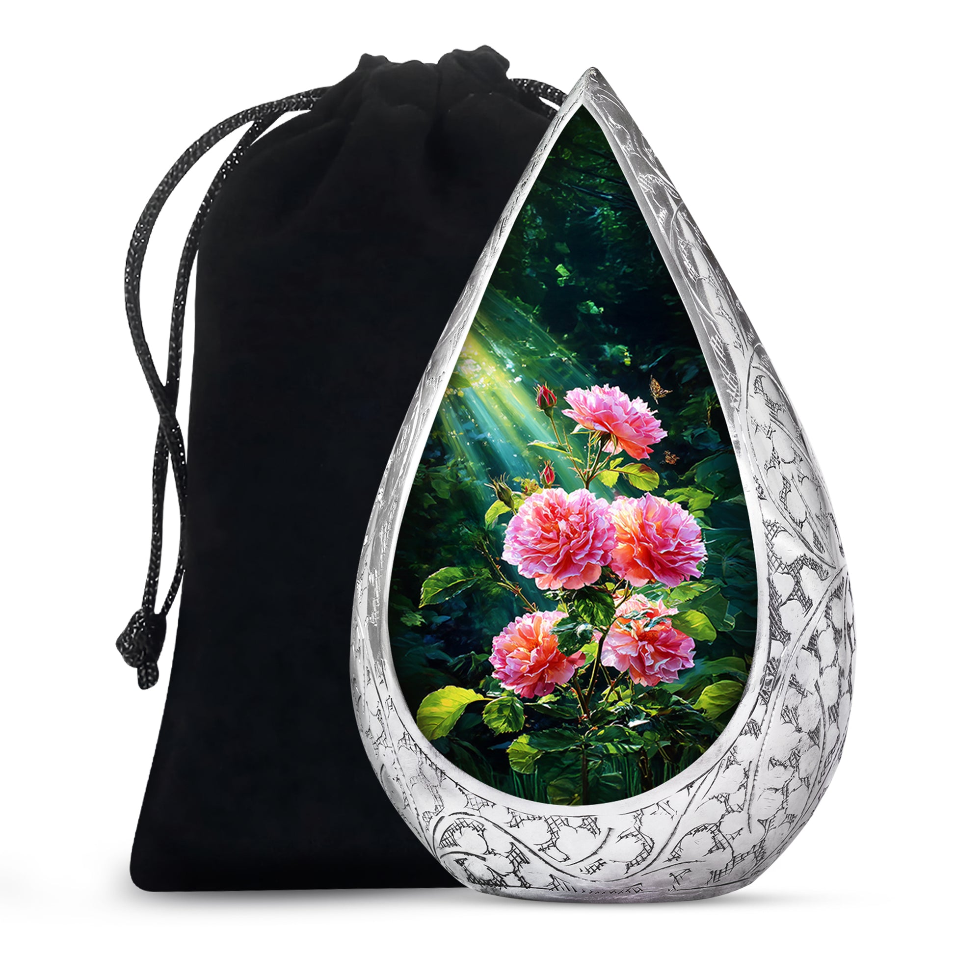 Pink Memorial Urn For Ashes - Green Funeral Urn For Loved Ones