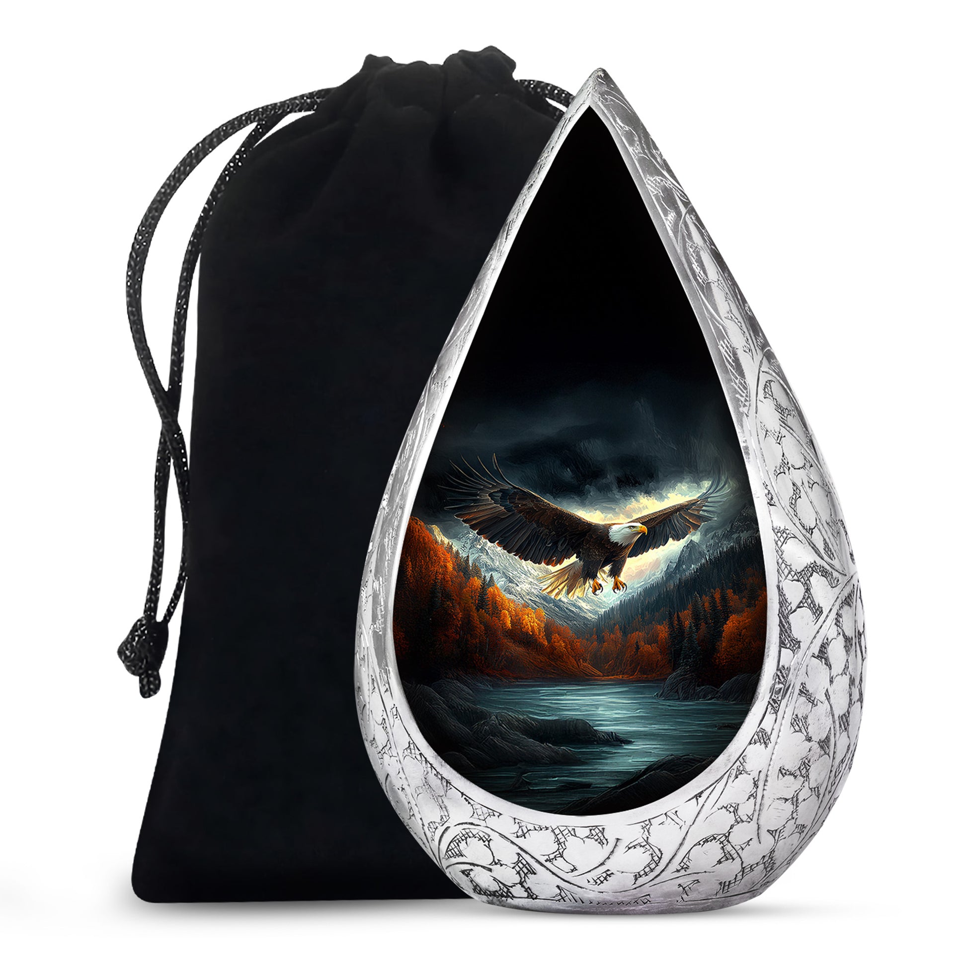 Bald Eagle Funeral Urn For Men & Women - Bird Cremation Urn