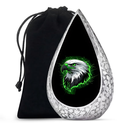 Neon Green Artistic Eagle Urn For Funeral - Large Urn For Adult Male