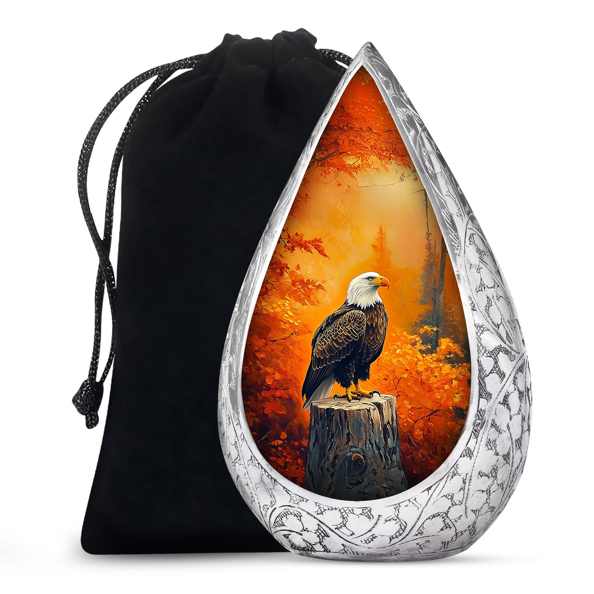 Patriotic Eagle Urn For Men - American Flag Cremation Urn For Sale