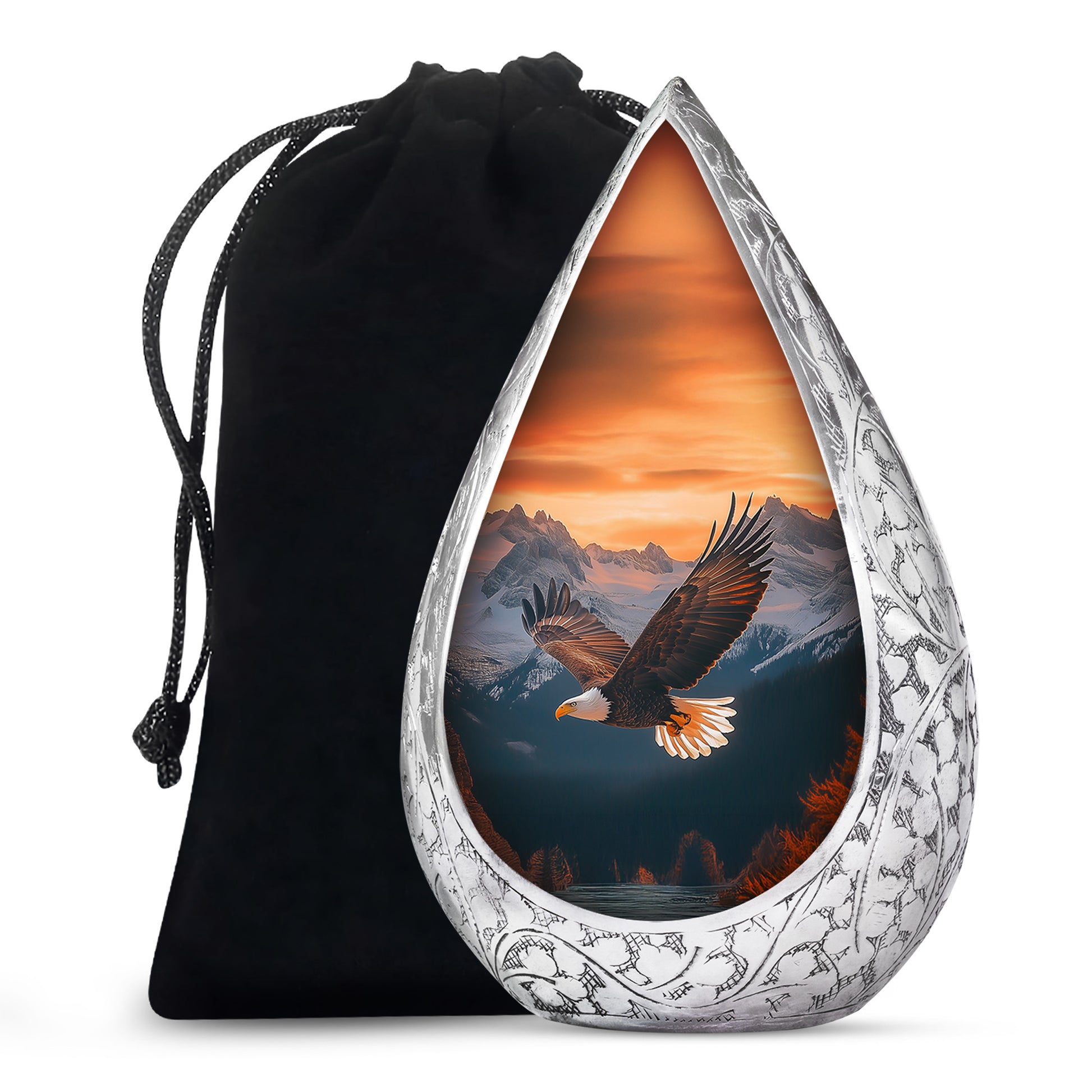Flying Eagle Cremation Urn - Mountain Memorial Urn For Male & Female