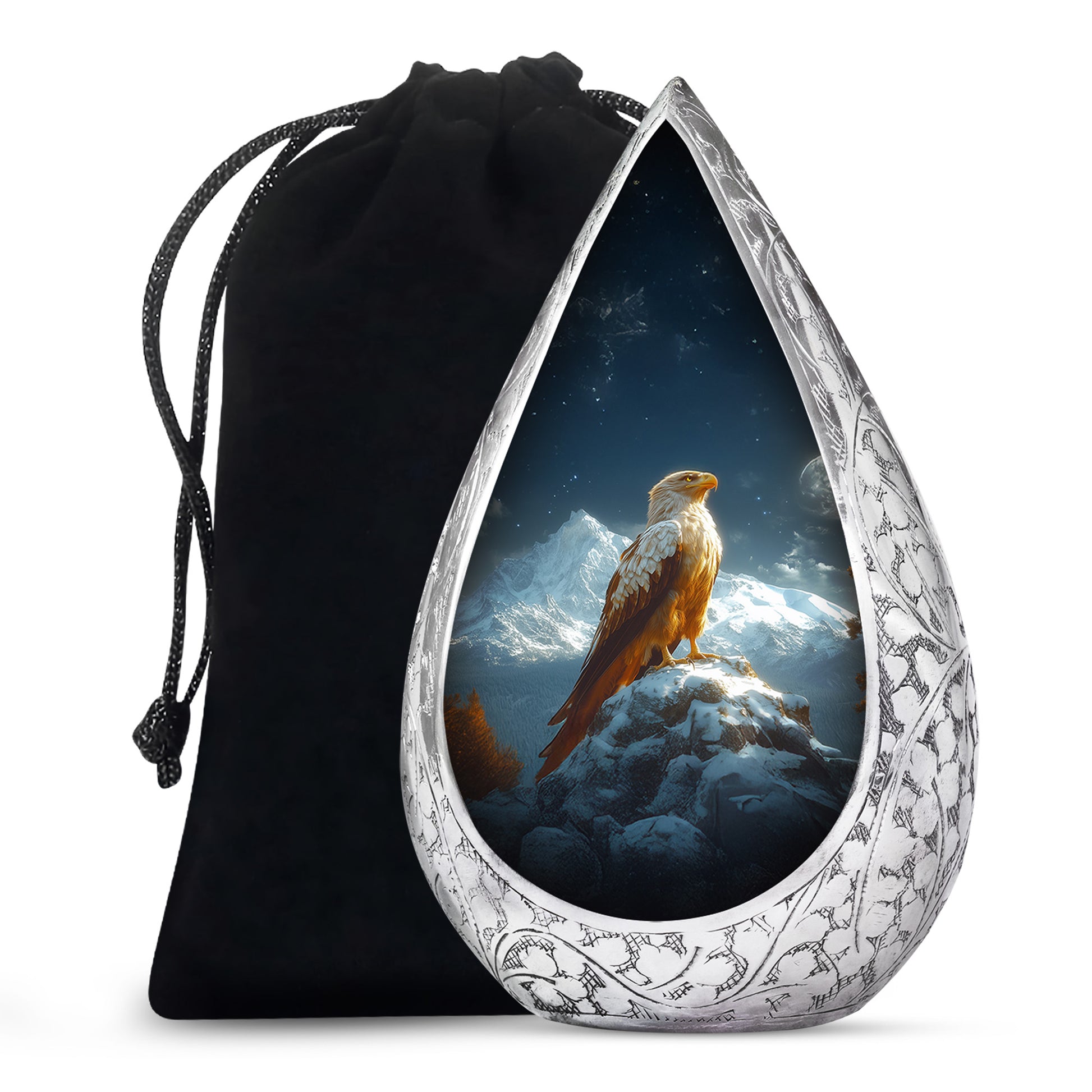 Bald Eagle Memorial Urn for Ashes - Beautiful Mountain Funeral Urn For Adult Ashes