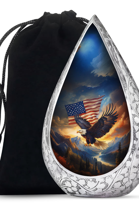 Military Memorial Urn - Bald Eagle Memorial Urn For Loved Ones