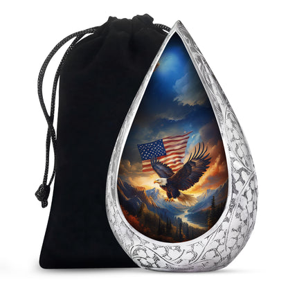 Military Memorial Urn - Bald Eagle Memorial Urn For Loved Ones