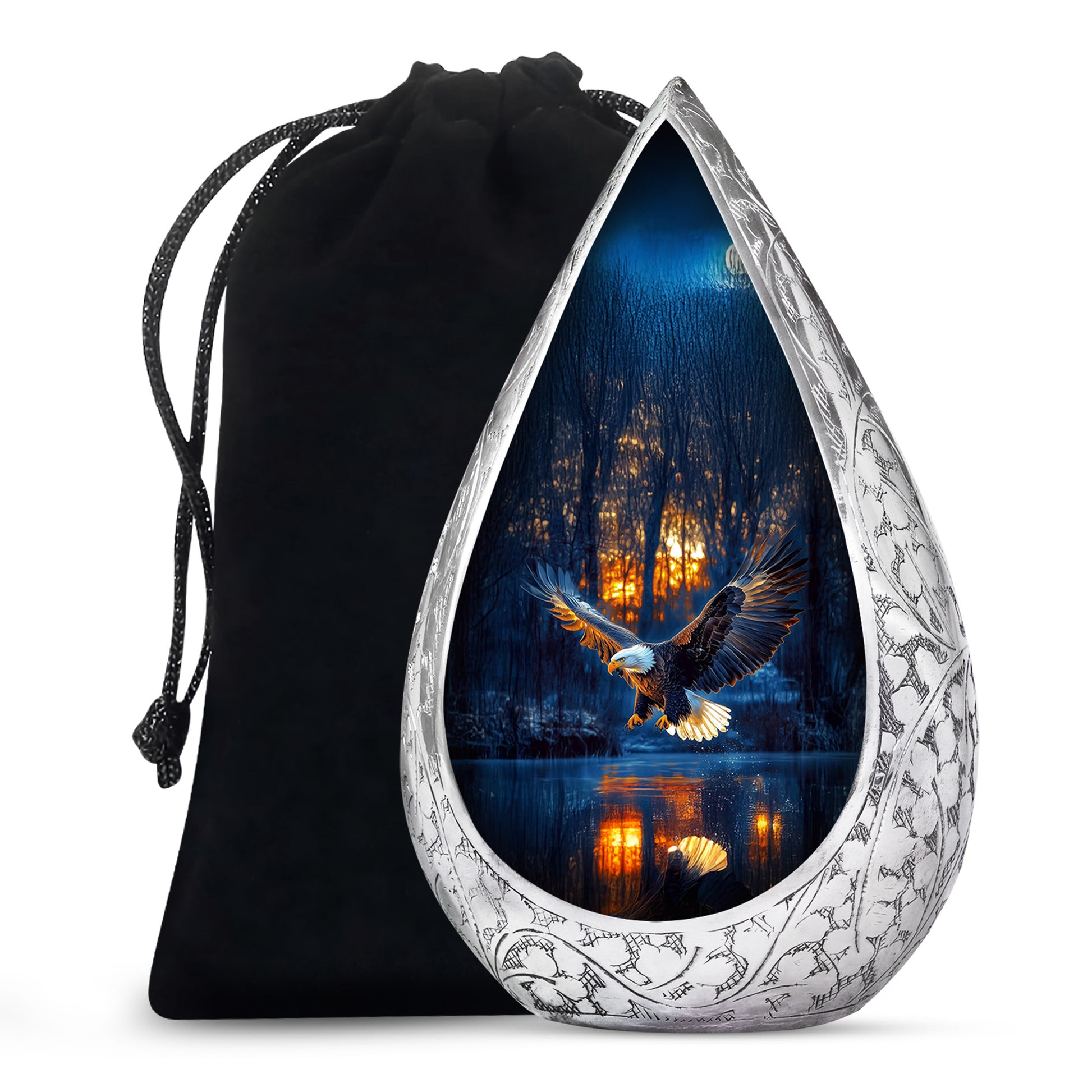 Flying Eagle Funeral Urn - Forest Cremation Urn For Human Ashes