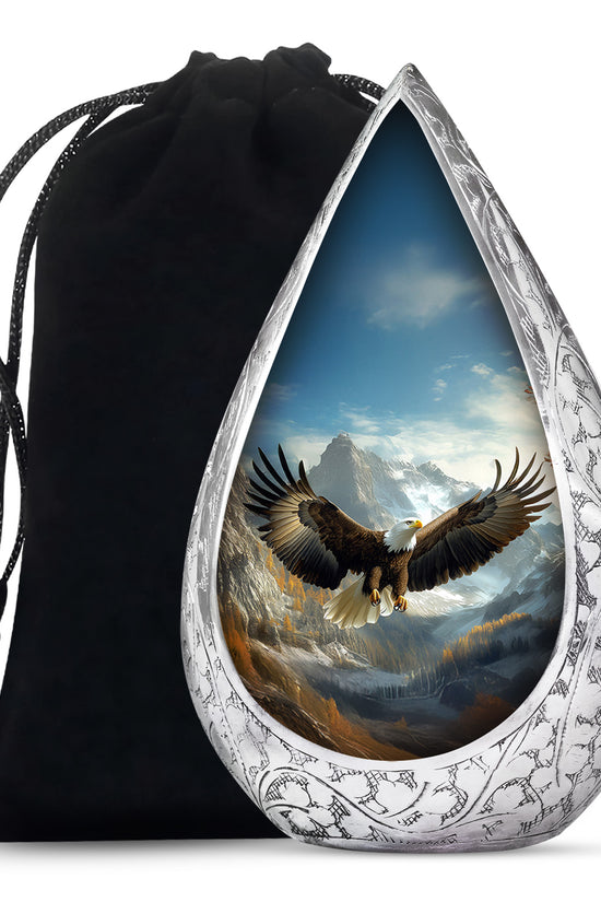 Majestic Eagle Cremation Urn - Scenic Mountain Memorial Urn For Burial