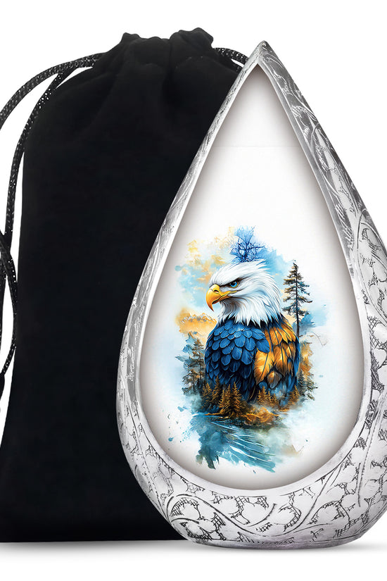 White Eagle Cremation Urn - Aluminium Memorial Urn For Loved Ones
