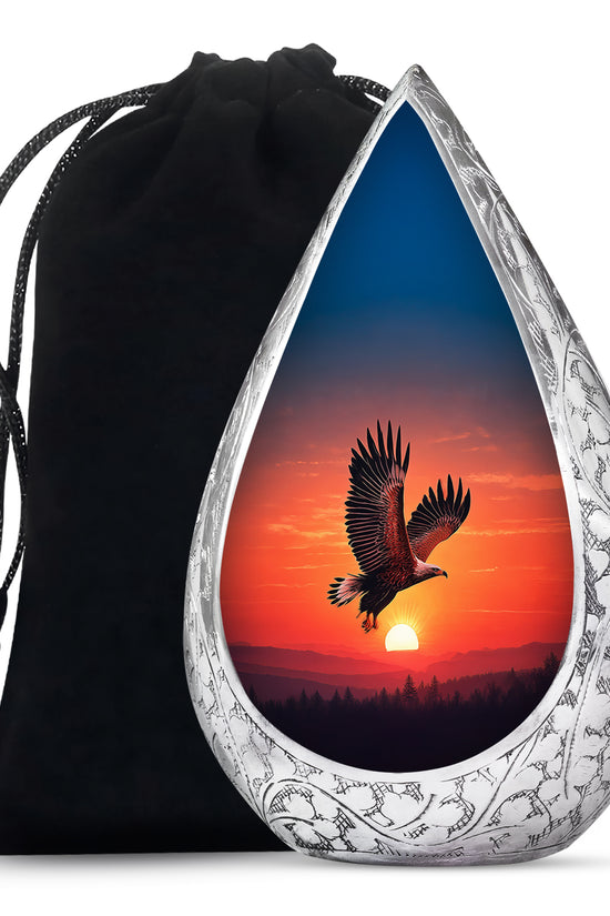 Eagle Sunset Memorial Urn - Large Funeral Urn For Human Ashes
