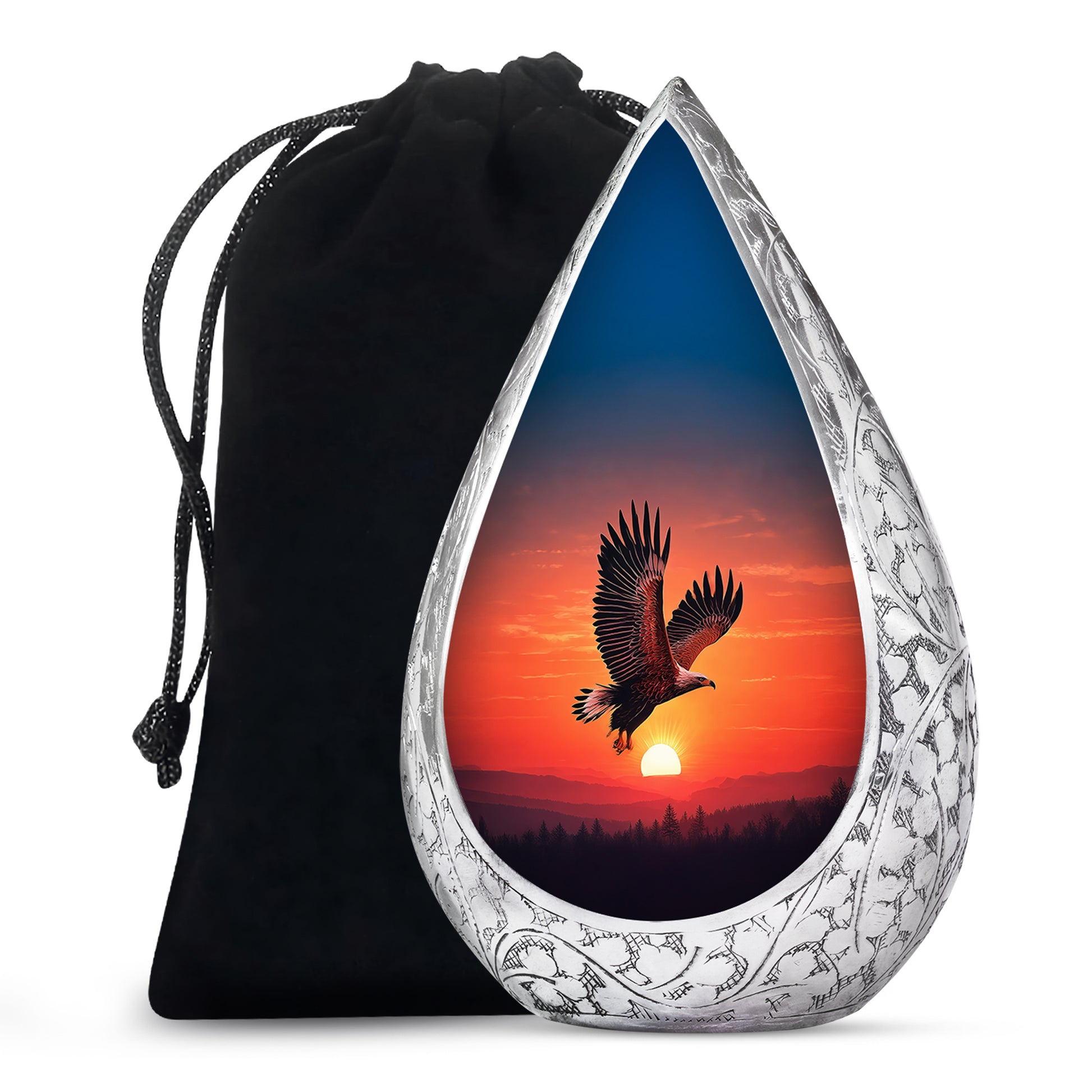 Eagle Sunset Memorial Urn - Large Funeral Urn For Human Ashes