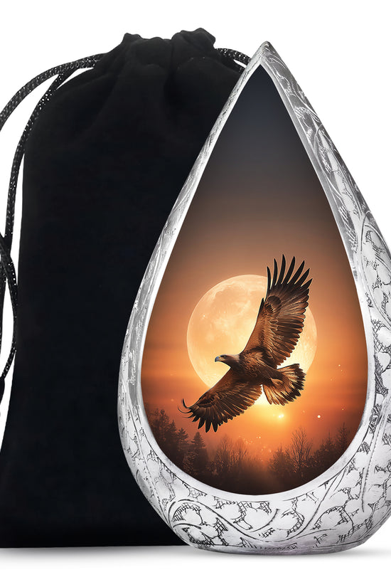 Flying Eagle Ashes Urn - Aluminium Cremation Urn For Male Ashes