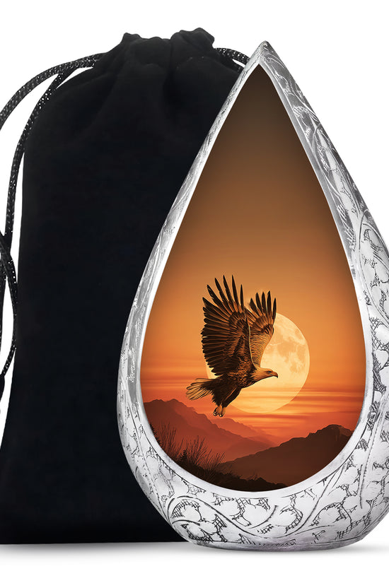 Golden Eagle Sunset Funeral Urn - Beautiful Memorial Urn For Female Ashes