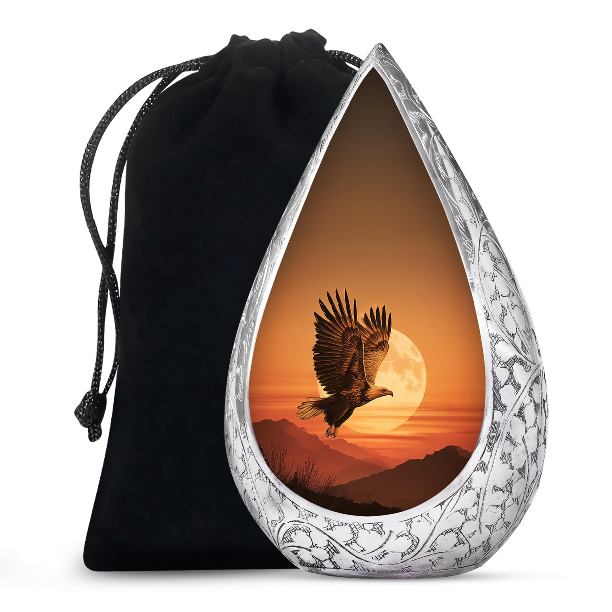 Golden Eagle Sunset Funeral Urn - Beautiful Memorial Urn For Female Ashes
