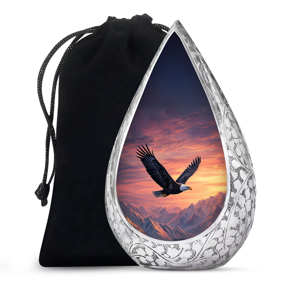 Beautiful Mountain Theme Funeral Urn - Eagle Theme Memorial Urn For Ashes