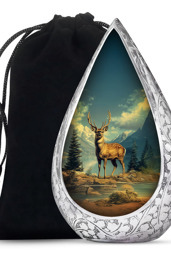 Majestic Deer Memorial Urn - Beautiful Nature Cremation Urn For Adult Ashes