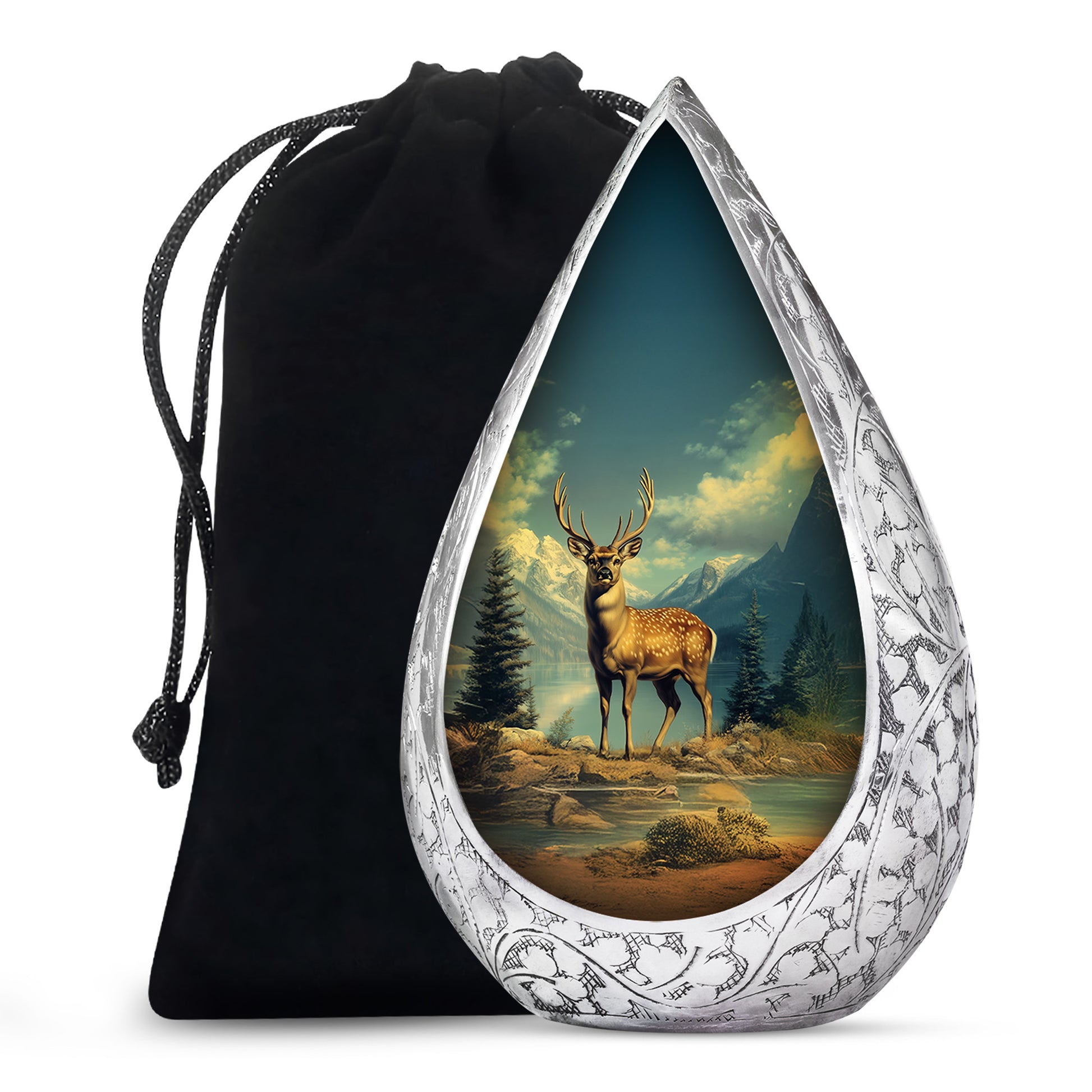 Majestic Deer Memorial Urn - Beautiful Nature Cremation Urn For Adult Ashes