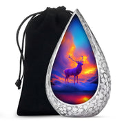 Purple Moon Deer Urn - Modern Memorial Urn For Male & Female
