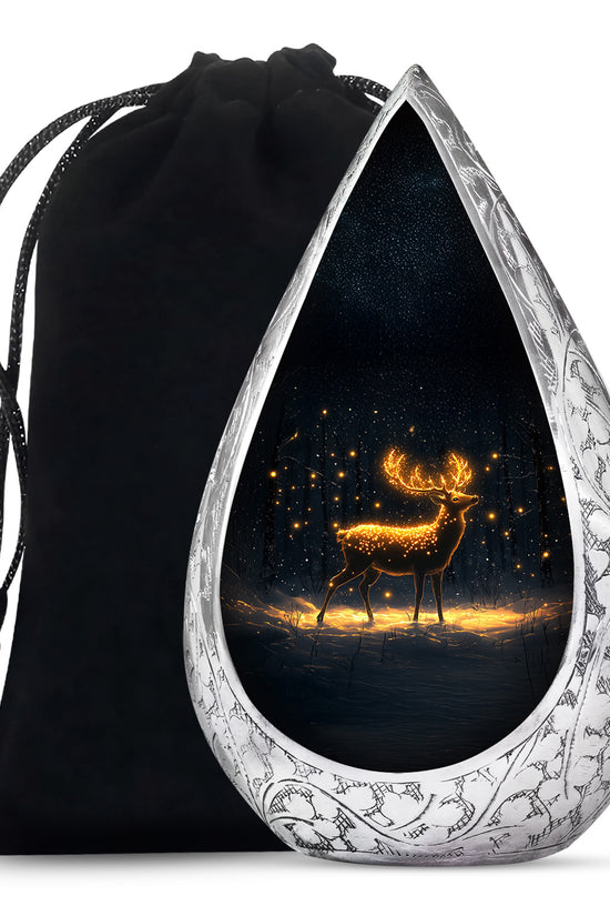 Glowing Deer Cremation Urn - Night Forest Cremation Urn For Dad & Mom