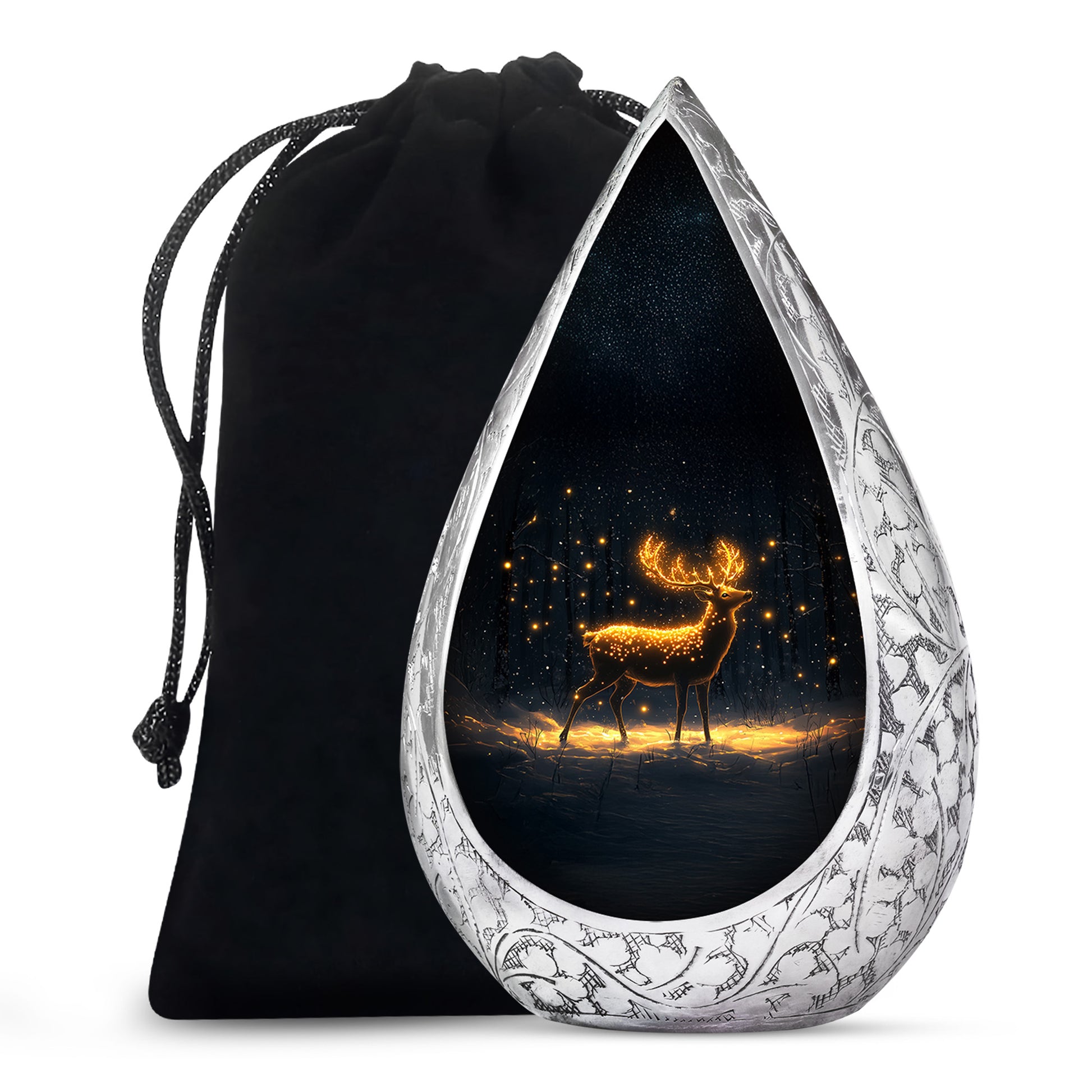Glowing Deer Cremation Urn - Night Forest Cremation Urn For Dad & Mom