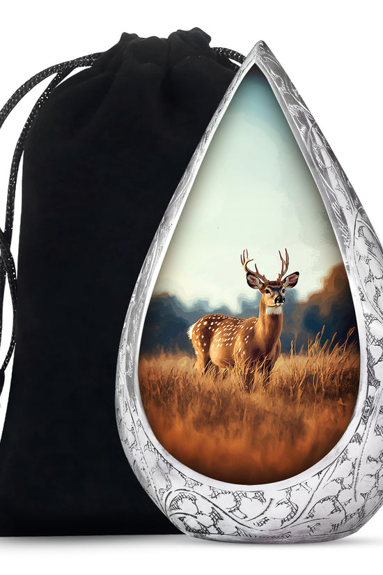 Classic Moose Cremation Urn - White Memorial Urn For Loved Ones