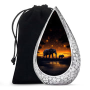 Elephant Family Memorial Urn For Adults - Wildlife Urn For Men & Women