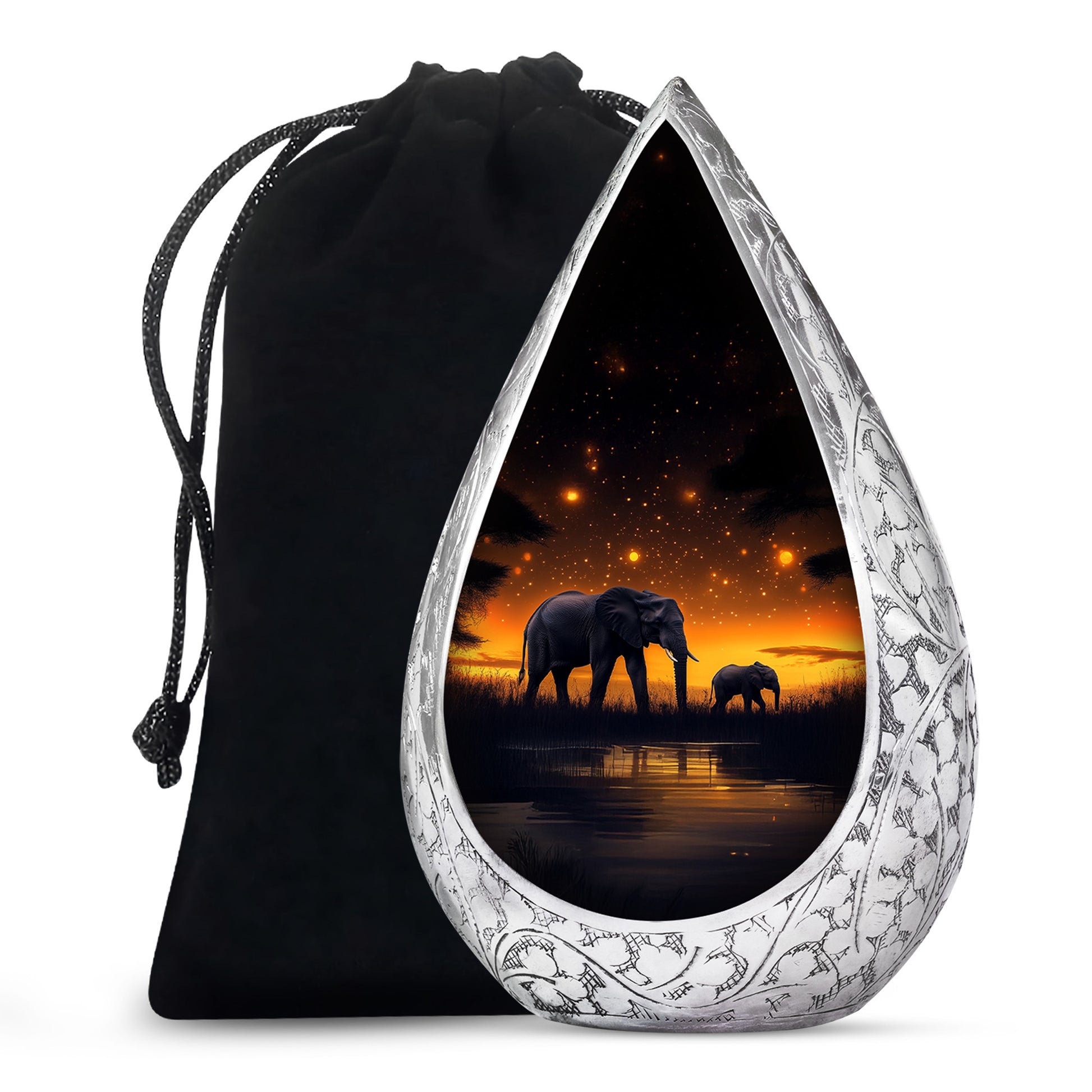 Elephant Family Tribute Urn - Family Bond Cremation Urn For Loved One