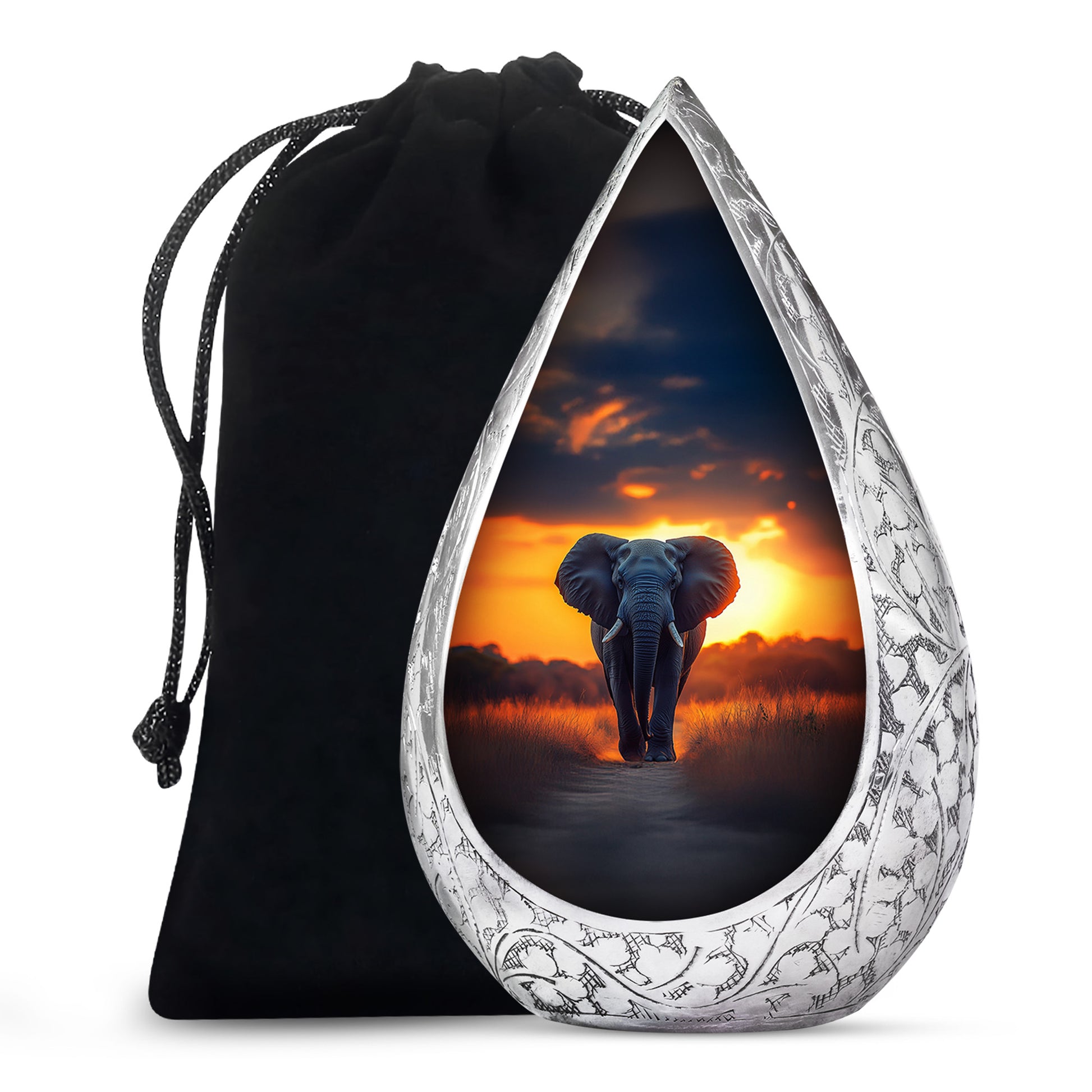 Guardian Elephant Urn - Sunset Tribute Cremation Urn For Male & Female
