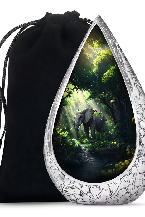 Jungle Journey Elephant Cremation Urn - Wildlife Tribute Memorial Urn For Adults