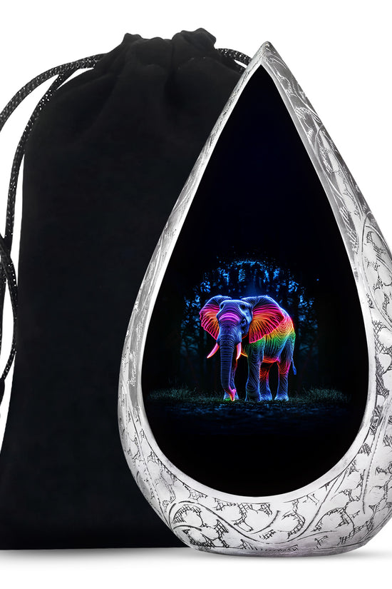 Artistic Elephant Cremation Urn – Colorful Tribute Urn for Human Ashes