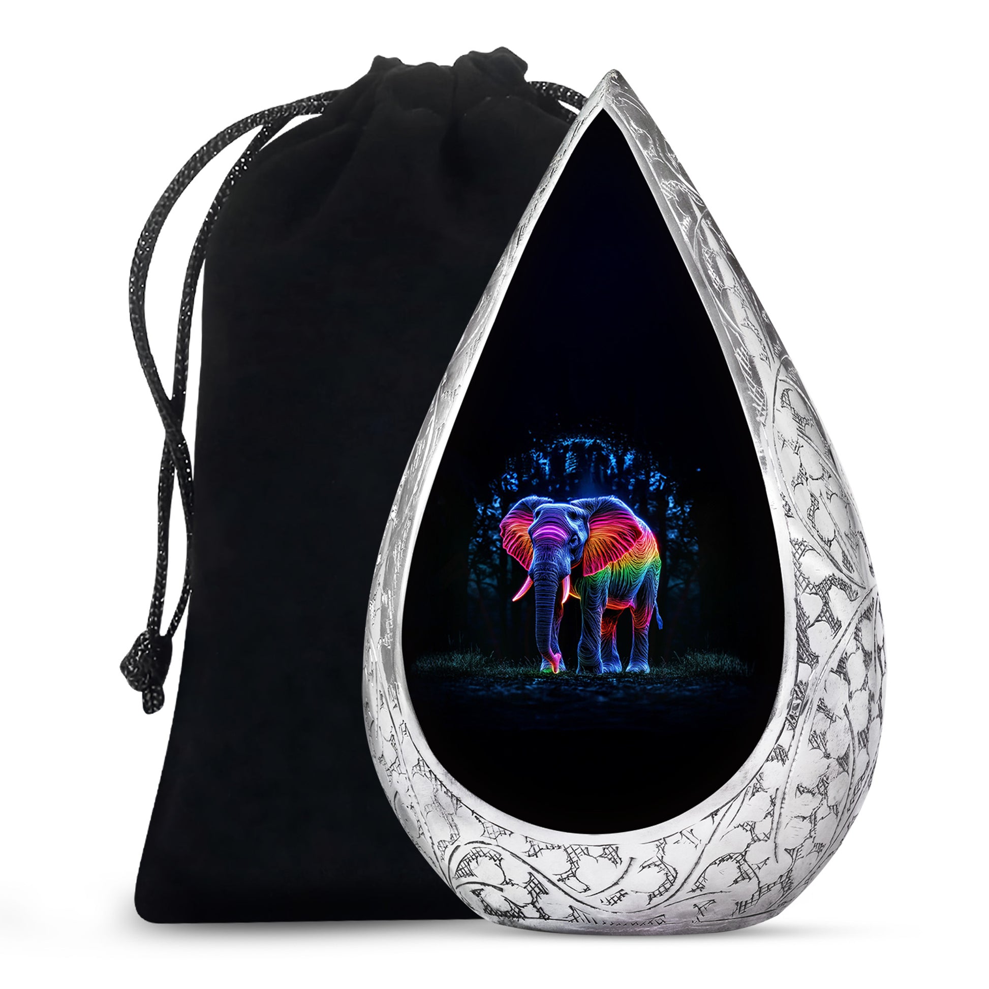 Artistic Elephant Cremation Urn – Colorful Tribute Urn for Human Ashes