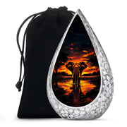 Sunset Elephant Burial Urn For Ashes - Cremation Urn For Men & Women