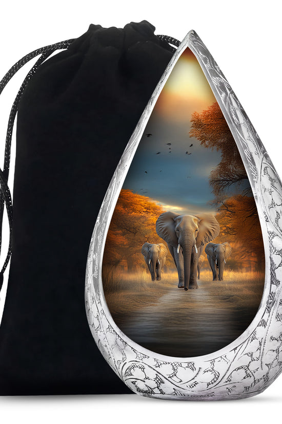 Elephant Memorial Ashes Urn For Dad - Elephant Family Cremation Urn