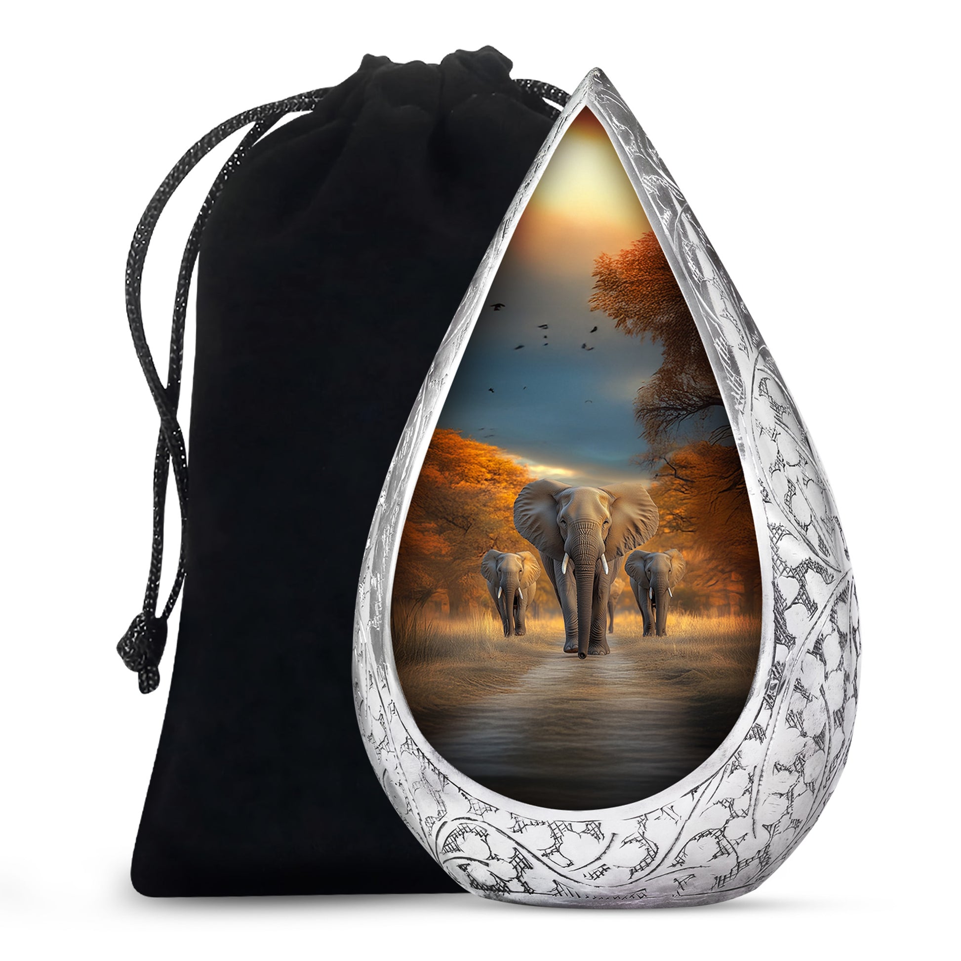 Elephant Memorial Ashes Urn For Dad - Elephant Family Cremation Urn