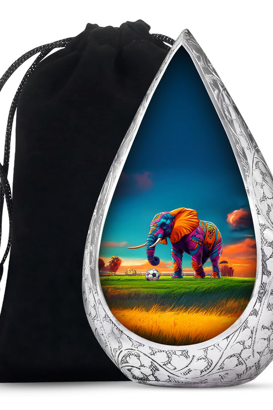 Playful Elephant Artwork Urn - Artistic Elephant Urn For Mom And Dad