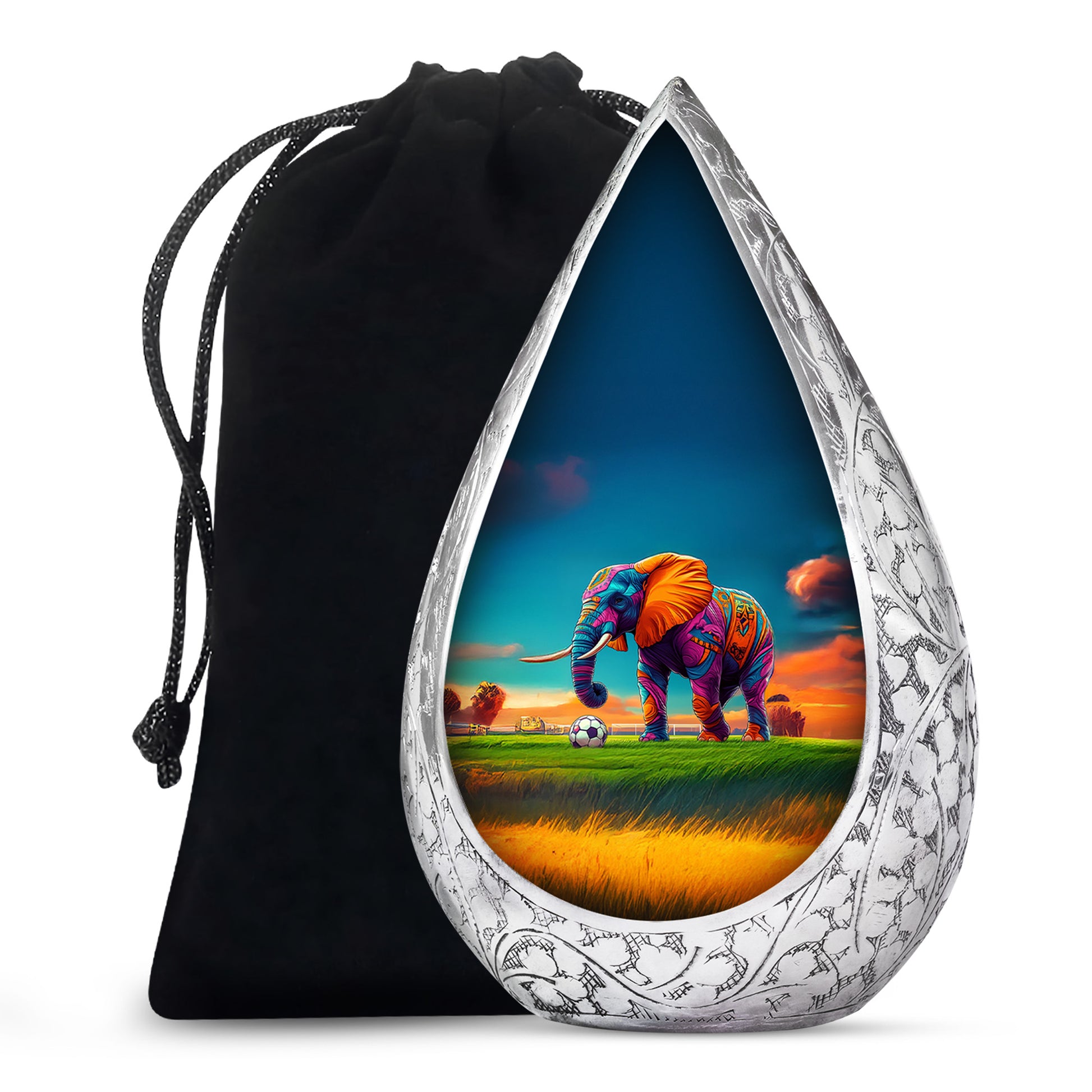 Playful Elephant Artwork Urn - Artistic Elephant Urn For Mom And Dad