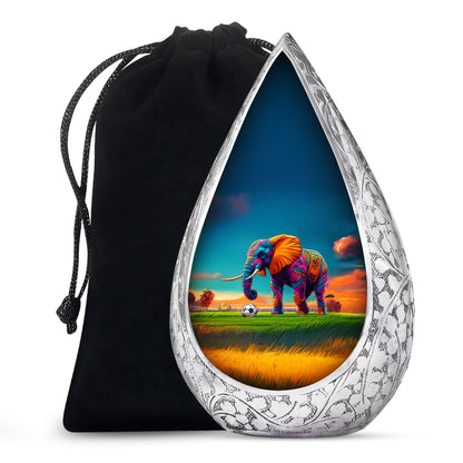 Playful Elephant Artwork Urn - Artistic Elephant Urn For Mom And Dad